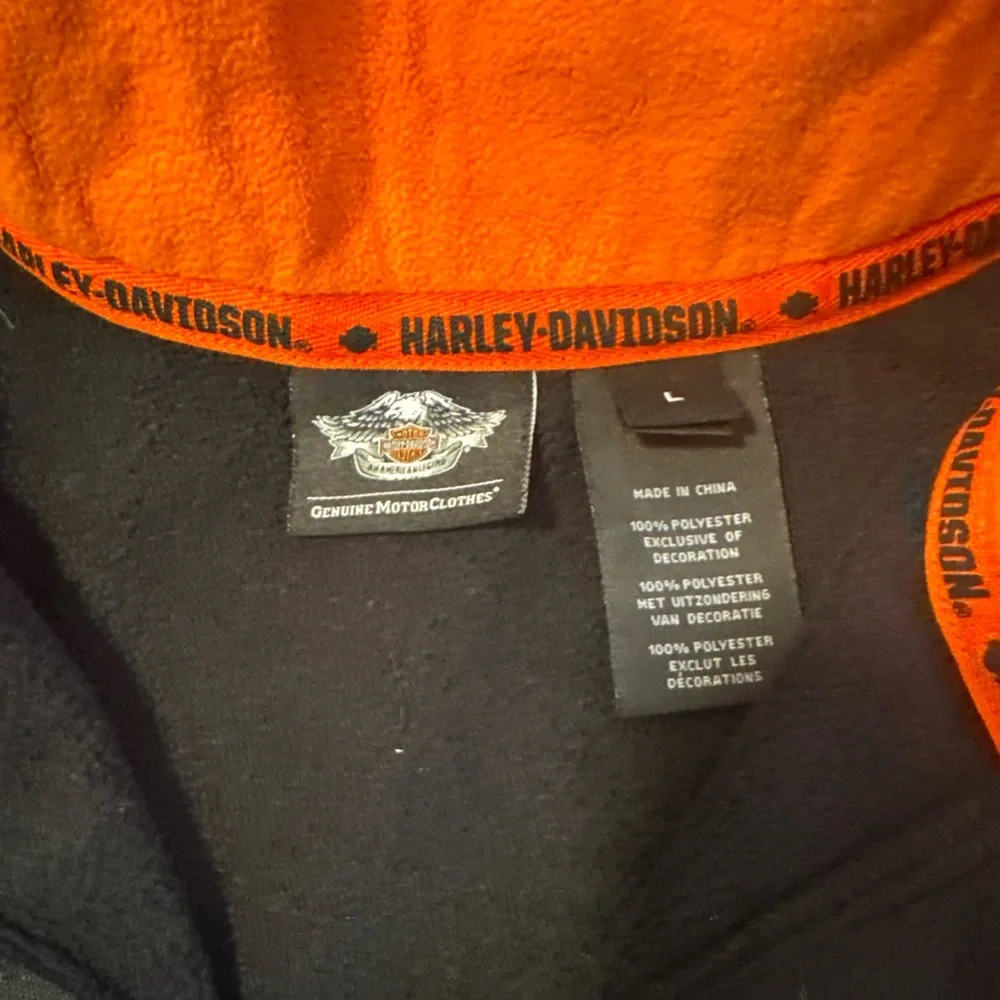Harley-Davidson Vintage Y2k Essential Fleece Quarter Zip Jacket Size Large - Picture 2 of 5